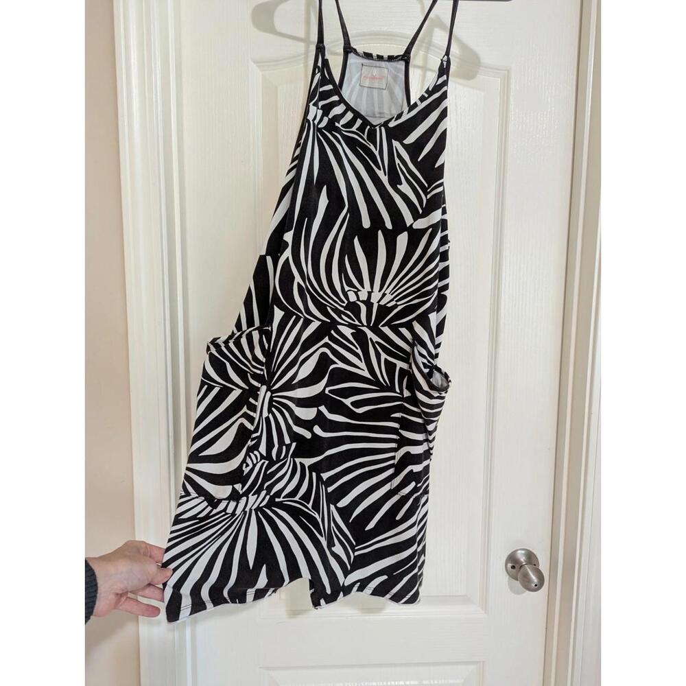 Women's Zebra Striped Romper With Pockets Large Pre-owned Good